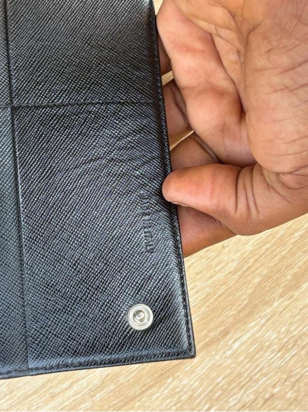 Prada Black Nylon Long Wallet with Silver Triangle Logo - Picture 2 of 8